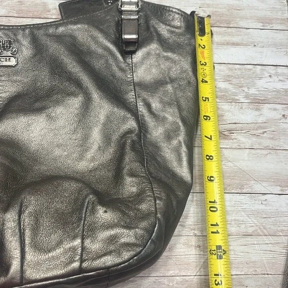 Coach Madison metallic silver leather hobo shoulder bag Tote bag - Picture 11 of 16